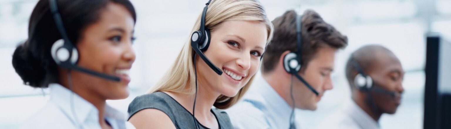Happy Customer Service Professionals on the phone